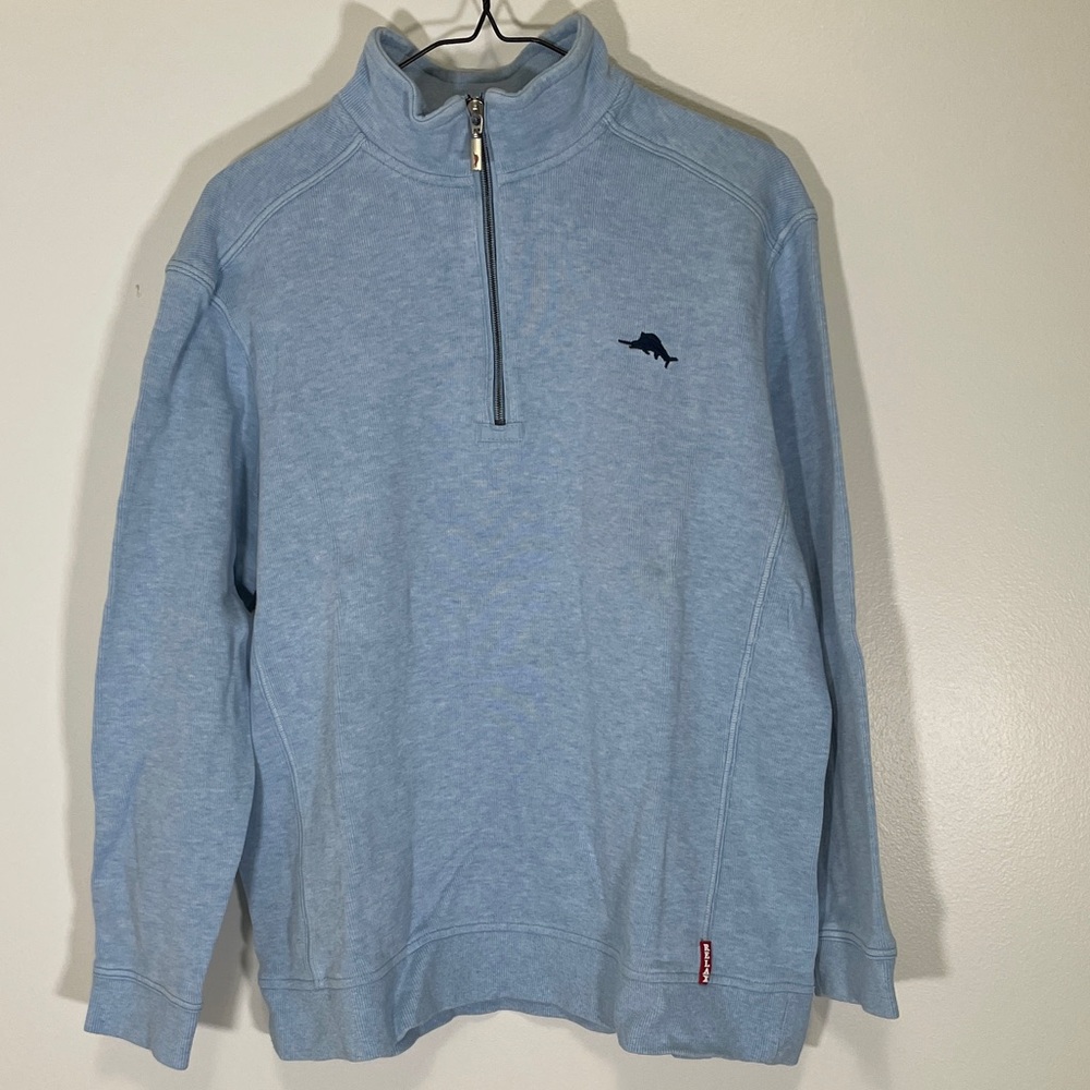 3 Tommy Bahama Men's Zip Up Sweaters - Black, Purple, Light Blue - Picture 2 of 11